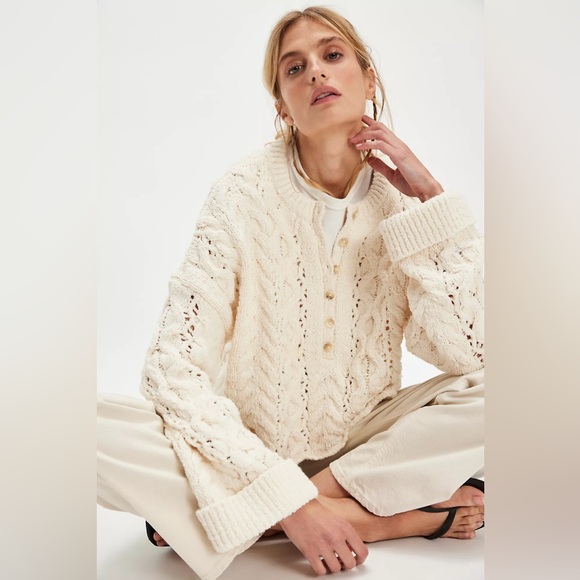 Free People Sweaters - 🐈⛅️Authentic Free People Polly Cable-Knit Sweater🧸